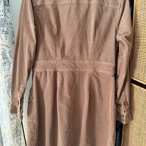 Quince Corduroy Shirt Dress in Camel Brown